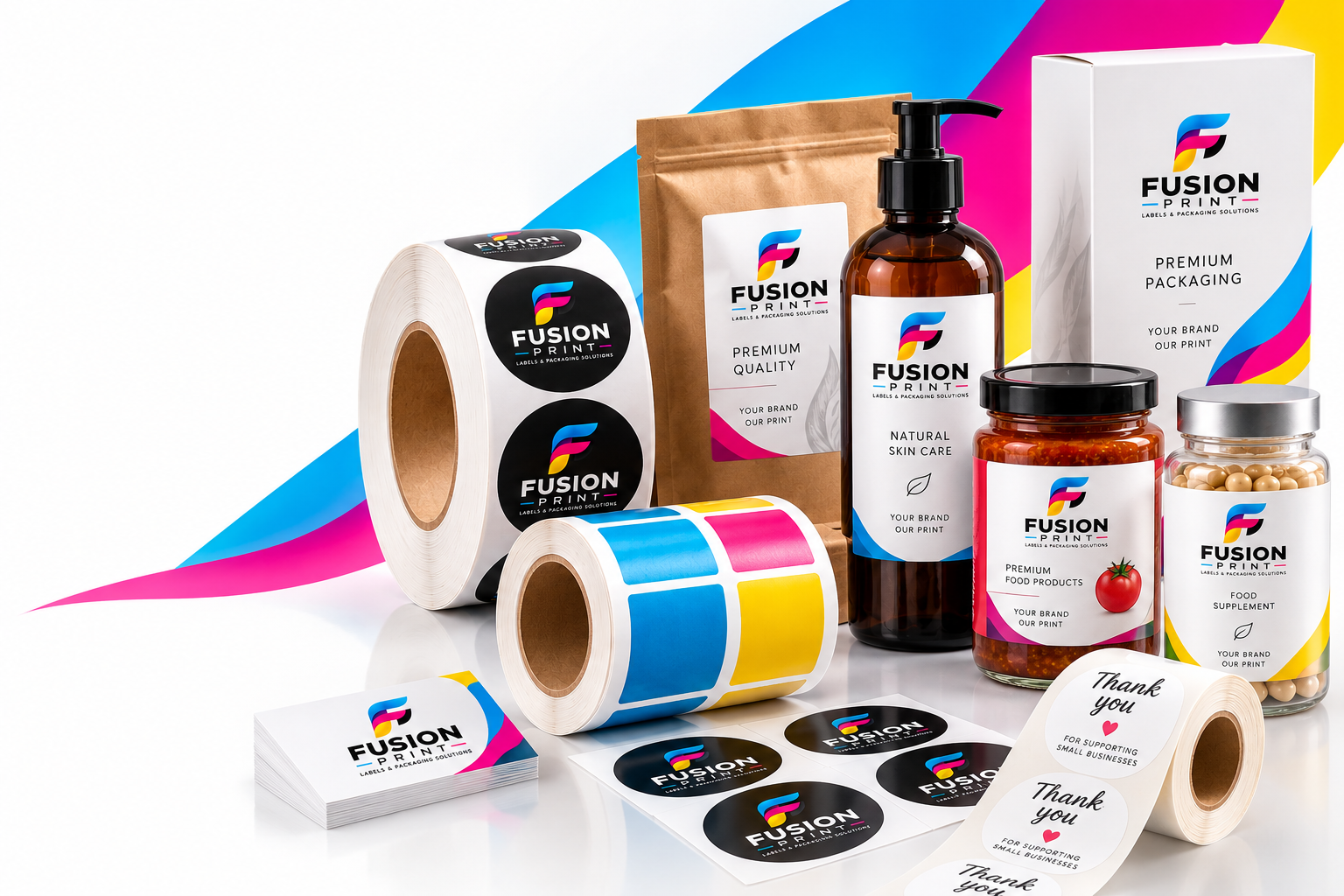 Fusion Print labels and packaging